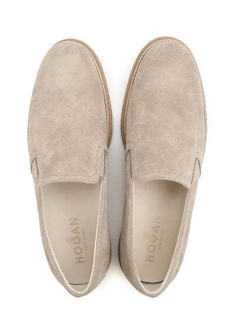 men's beige slip on shoes.